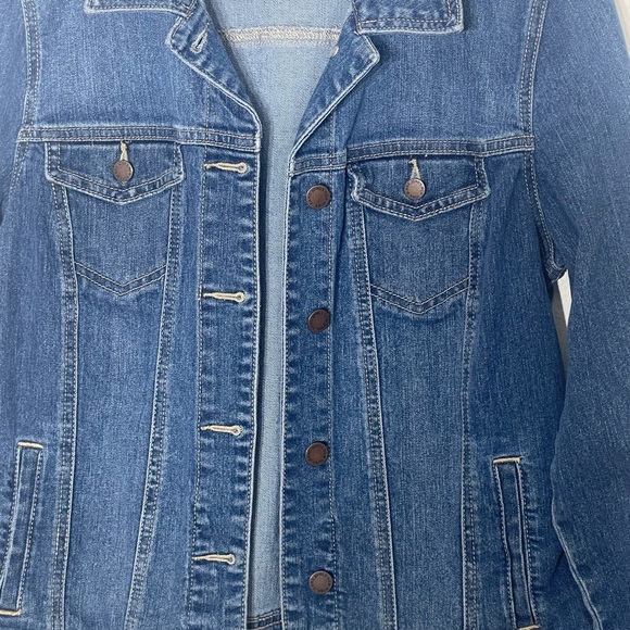 Jones New York signature denim Jean jacket women medium Y2k medium wash stretch - Picture 3 of 6